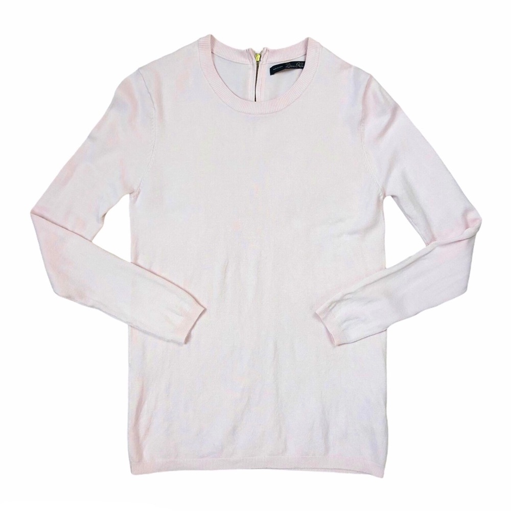 Zara knit baby pink sweater with zip